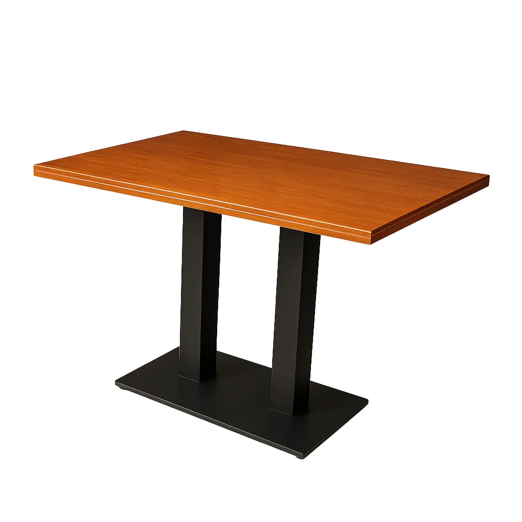 Tisch mit zwei Metallbeinen