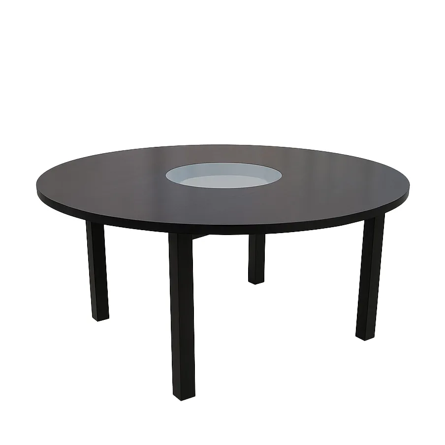 Runder Country-Tisch mit Glas