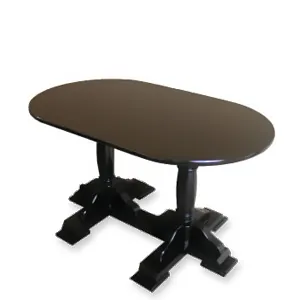 Doppelter Couchtisch mit Säulenfuß