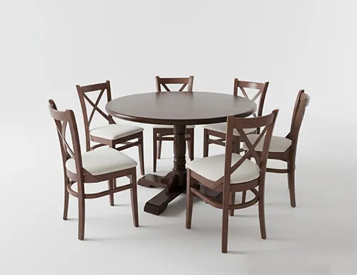 MD470 Stühle mit Säulentisch 120